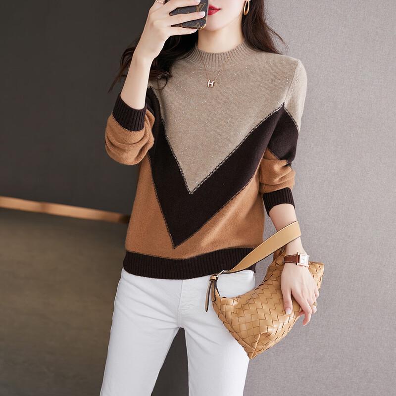 

Srcr Пуловер из чистого кашемира с комбинированным полувысоким воротником L