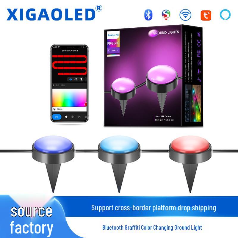 

Полноцветный Bluetooth WiFi уличный садовый светильник Tuya с FRGB и длительным временем работы от аккумулятора 3.8m 4 Lights Bluetooth Version