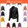 Women Jacket Leather Turndown Collar Casual Thin Pu Loose Motorcycle Zipper Jackets Female Streetwear Oversized Coat