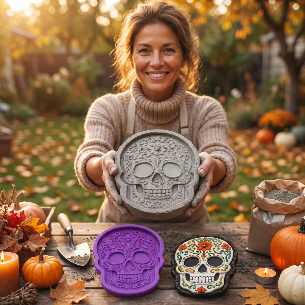 Halloween Reusable Stepping for DIY Concrete Garden Path Decor