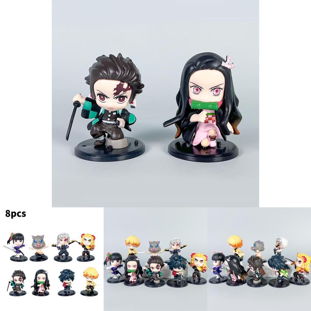 Demon Slayer Pvc Doll Set With 8 Q Characters For Anime Enthusiasts And Collectors