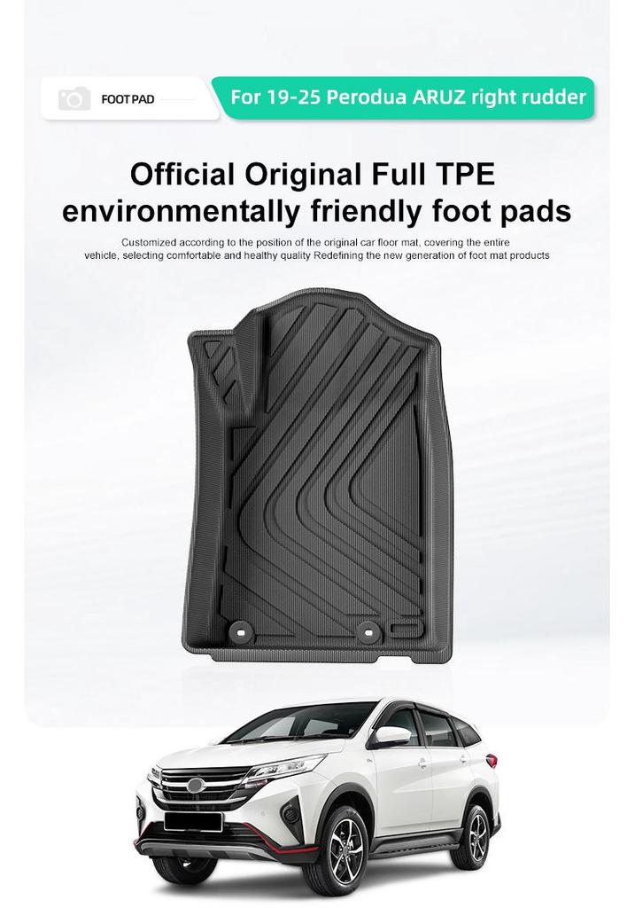 Perodua ARUZ 19-25 TPE Floor and Trunk Mats