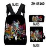 Classic Novelty Nobody Saves the World 3D Print 3pcs/Set School Bags Laptop Daypack Backpack Inclined Shoulder Bag Pencil Case