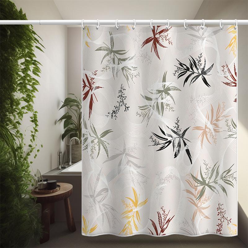 Bathroom Thickened Waterproof Curtain Mildew Proof Shower Curtain Shower Partition Curtain Shower Curtain Bathroom Curtain Free Perforation
