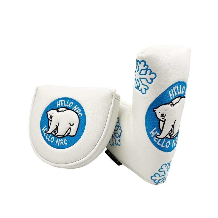 Shirokuma Golf Putter Cover for Drivers and with Magnetic Design Headcover, (440cc, 460cc), Woods, Utilities, UTs, Pin-Type (for Mallets)