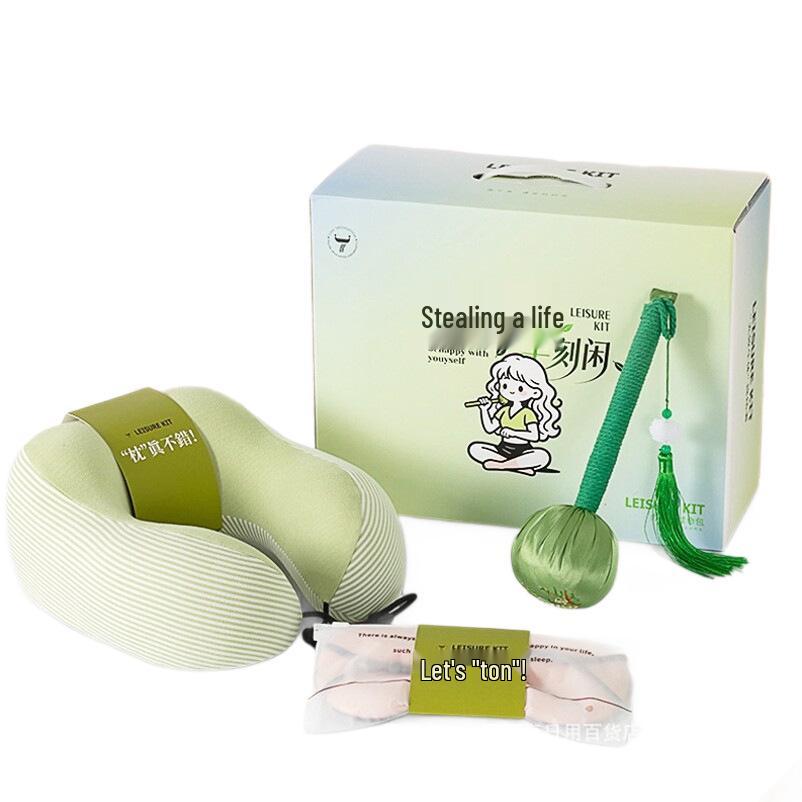 Fleeting Life Relaxation Set: Mugwort Hammer, Neck Pillow, Eye Mask - Ideal Souvenir or Business Festival Gift