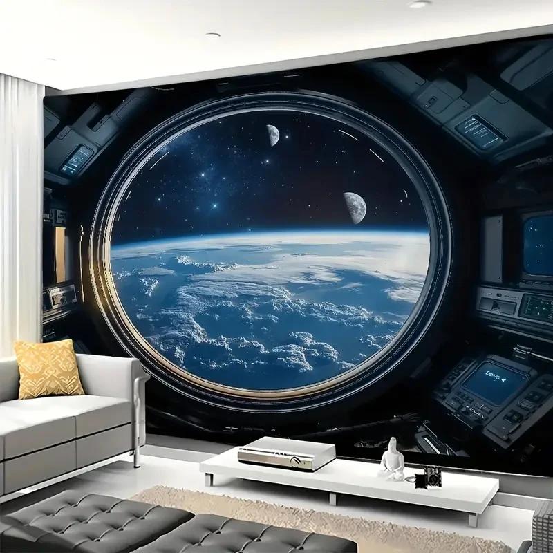 VIKAMA NordicStyle Forest Sunlight Tapestry Forest Scene Natural Ambience Decorative Wall Hanging Room Decoration