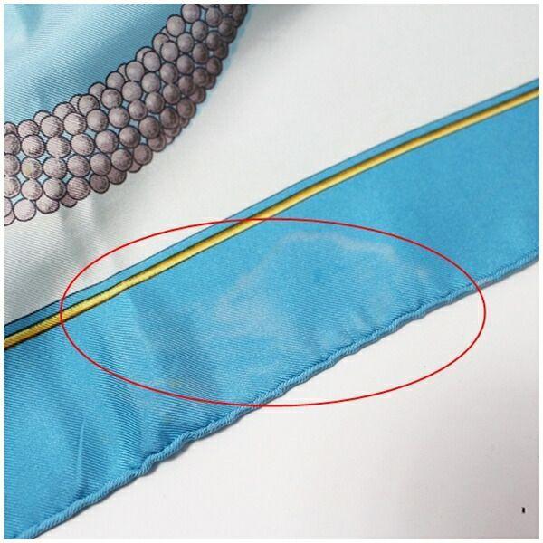 Used Cartier Must de Cartier Scarf Light Blue Jewelry Pattern Used AB Rank Cartier Women's