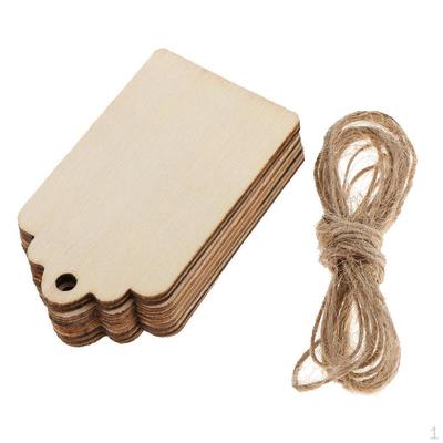 10 stück Natürliche Blank Rechteck Holz Tags Hängen Label für Hochzeit Gefälligkeiten Handwerk mit Seil