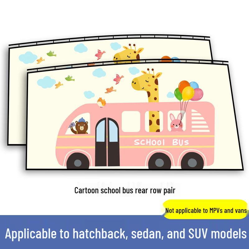 Rear Seat Blackout Sunshade Curtains for Kids