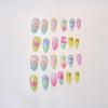 24 pcs Summer Macaron Color 3D Detachable Drip Glue Nails – Colorful, Wearable Nail Art