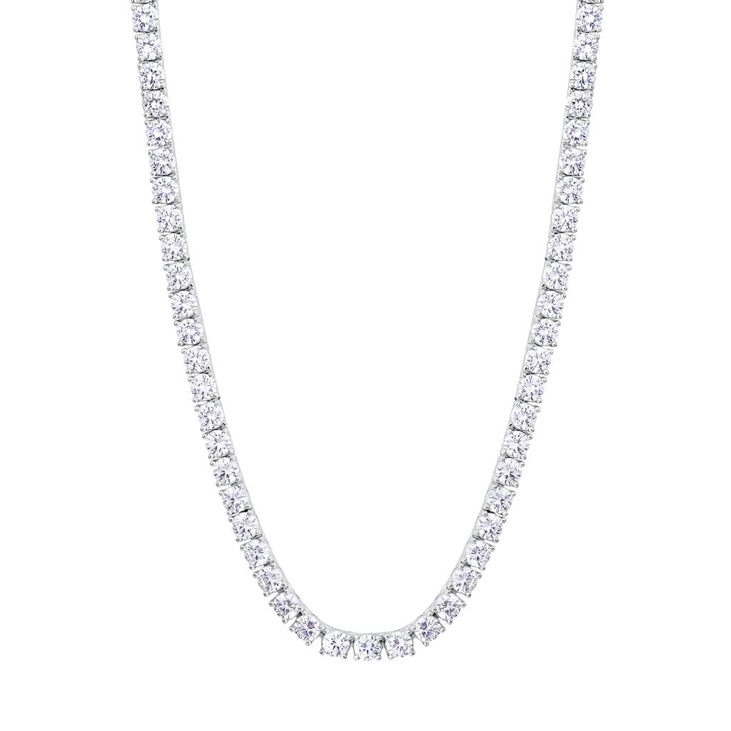 Tennis Chain 3mm CZ White Gold Chain Hip Hop Bling Street Style Accessory 3mm White KRKC&CO Necklace, Wide, Diamond, Plated, Women's Necklace,