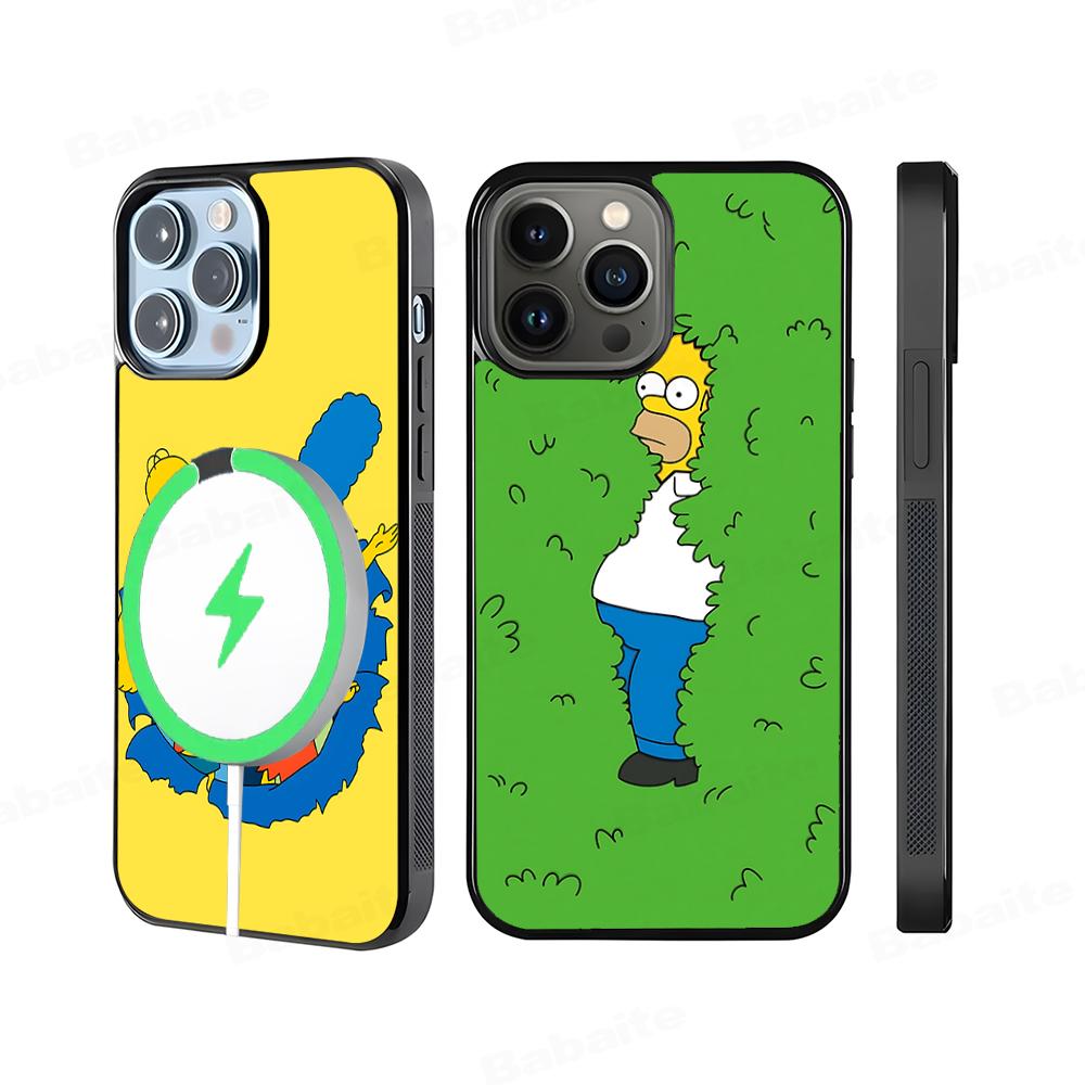 Cartoon The S-Simp-sons Phone Case Magesafe Magnetic Wireless Charge Case For IPhone 16 11 12 13 14 15 Pro Max Plus Mini