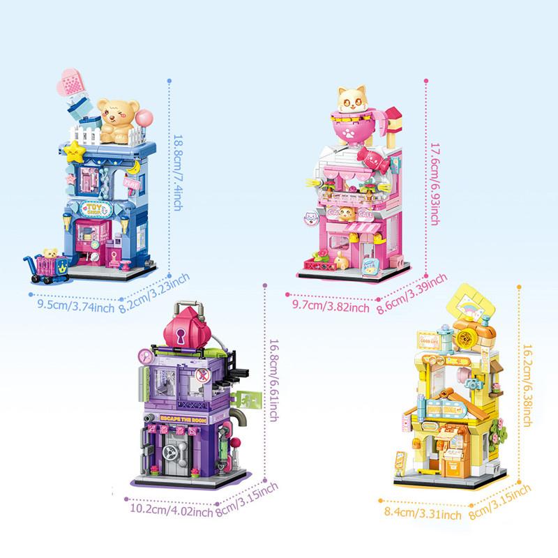 Non-Toxic Sembo Creative City Streetscape Bricks Dessert Shop Assemblage Building Blocks Kits Moc Home Architecture Models Children Gifts Toy