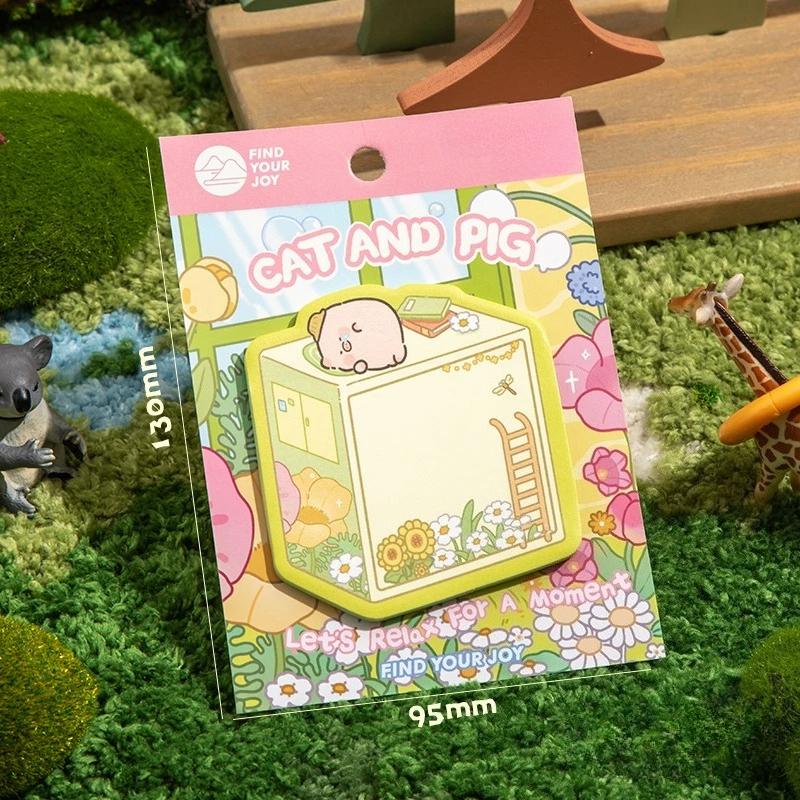

30 Sheets Sticky Notes Cute Cartoon Colorful Memo Pad Ins Kawaii Stationery Posted Tabs Its Memo Message Paper School Supplies