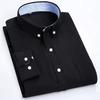 Men's Oxford Long-sleeved Shirts Casual Striped Gray Green Navy Business Long Sleeve Slim Button Up Shirt Men Fashion Trends