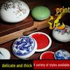 Four Treasures of Study: Large Chinese Painting & Calligraphy Red Seal Ceramic Ink Pad for Beginners