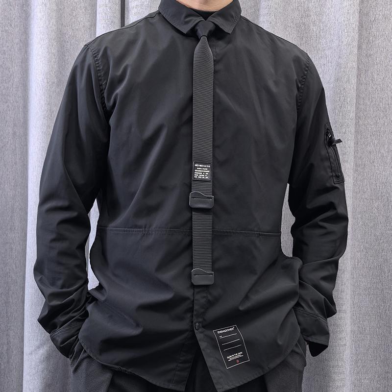 2025 Techwear Adjustable Buckle Webbing Necktie Men Hip Hop Punk Corbata Niche Style Street Fashion Ties Man Gifts