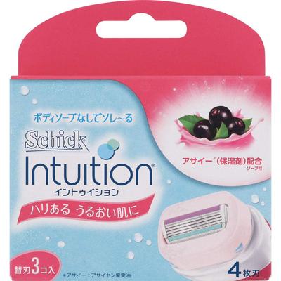 Schick Intuition Wkładki do maszynki dla kobiet, do skóry jędrnej i nawilżonej (3 kawałki)