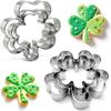 3Pcs Cookie Cutter Patrick's Day Clover Shaped Stainless Steel Mold DIY Cake Sugarcraft Pastry Biscuits Mould  Baking Tool