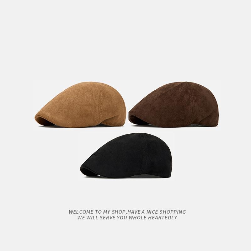 Autumn Winter Beret Men's Warm British Style Newsboy Cap Retro Paintsman Cap Women's Forward Cap