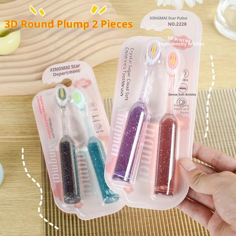 

2 шт. Стоматологическая гигиена полости рта Ручная зубная щетка Детская зубная щетка Мягкая щетина Отбеливающие щетки для зубов для детей от 3 до 12 лет 1