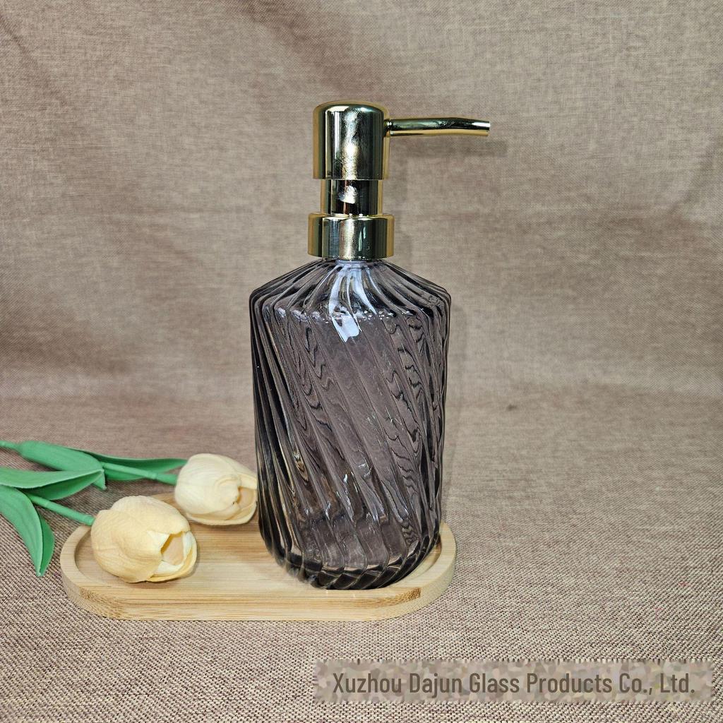 Duschgel- und Shampoo-Spenderflasche aus Twill-Glas, einteilig