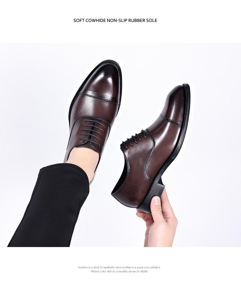 Herren Cap Toe Oxford Schuhe aus Rindsleder - Formelle Leder Business- & Hochzeitschuhe, Britischer Stil, Ganzjahres