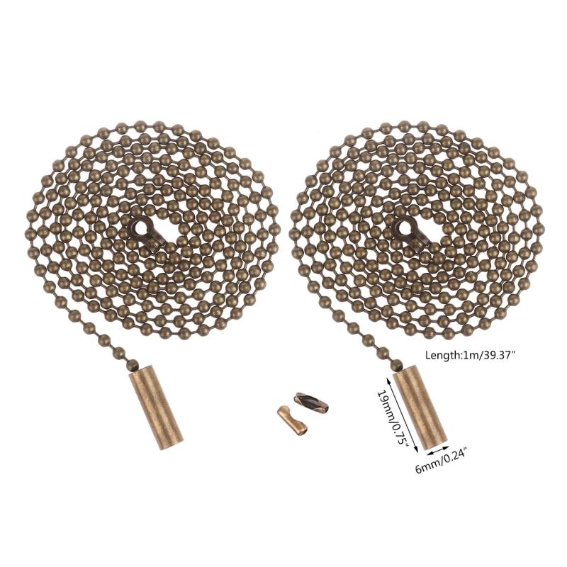 Set of 2 Ceiling Fan Chain Extenders with Connectors Bulb Pull Chain Extensions