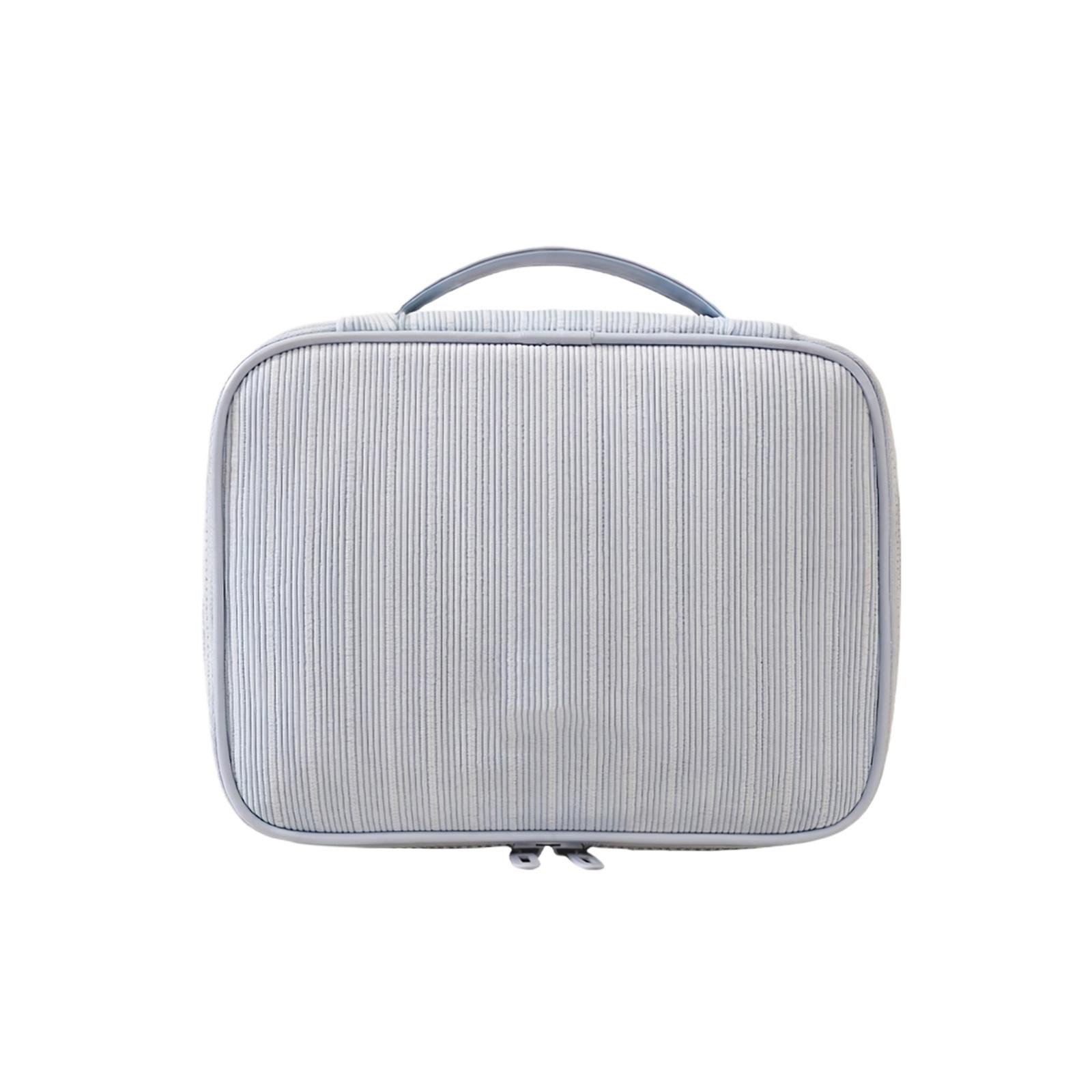 

Portable Travel Makeup Bag Large Capacity Cosmetic Organizer Case with Handle Durable Zipper Closure Lightweight Storage Pouch for Toiletries one size синий