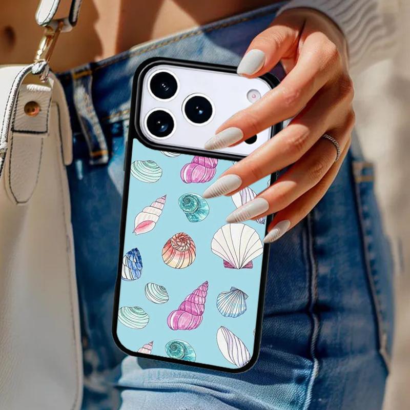 Seabed Shell Pattern Phone Case For iPhone 17 Air 14 15 13 12 Max Cover For Apple 16e 11 Pro Max Plus Coque