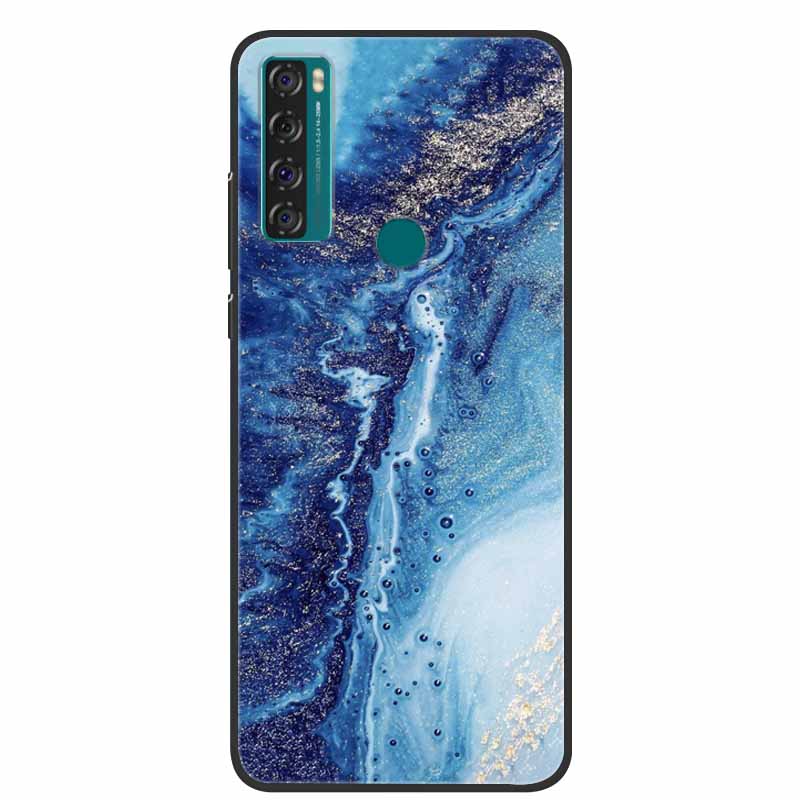 Per Custodia TCL 20 SE Marmo Silicone TPU Cover Posteriore Morbida Custodia per Telefono Per TCL 20 SE T671H Coque Cartoon Antiurto Moda Funda