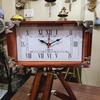 Handmade Antique Style Wooden Clock with Wooden Tripod 38.1 Cm