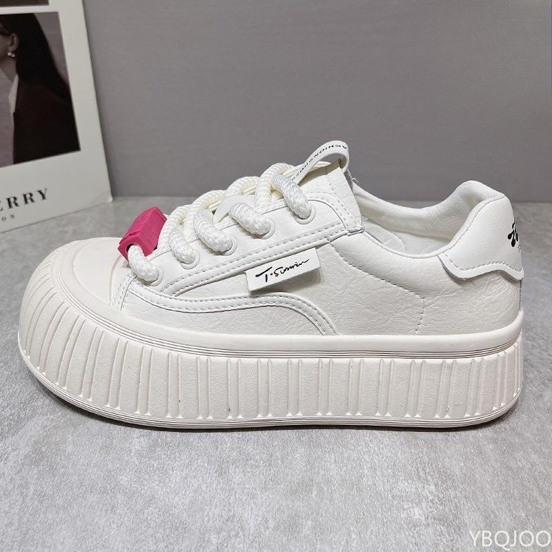 Women's Spring New Versatile Thick Soled Height Increasing Shoes Sporty Casual Simple Comfortable Versatile Board Shoes