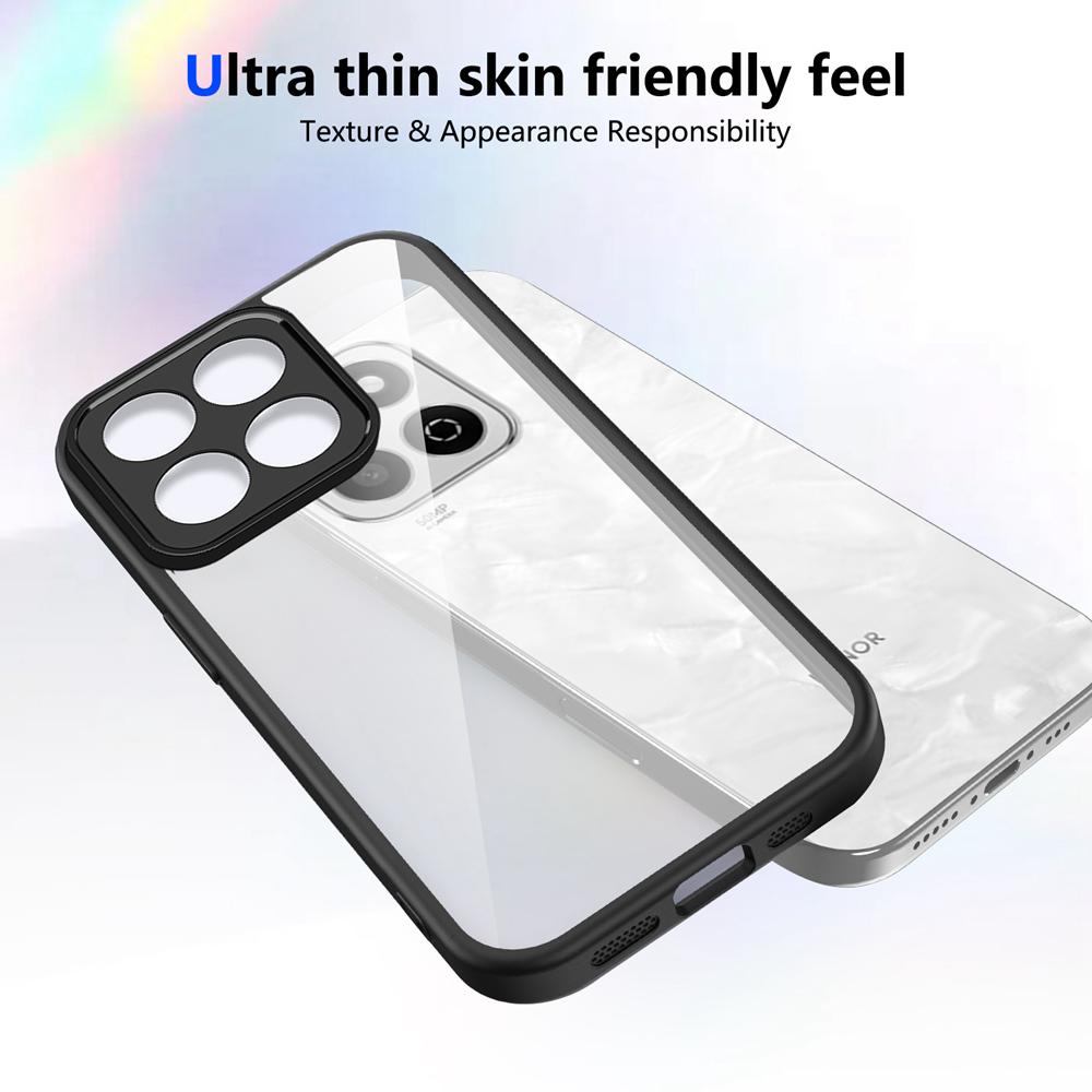 KEYSION Transparent Phone Case for HONOR X7d 5G Soft Silicone+PC Clear Shockproof Phone Back Cover for Huawei Honor 400 Smart 5G