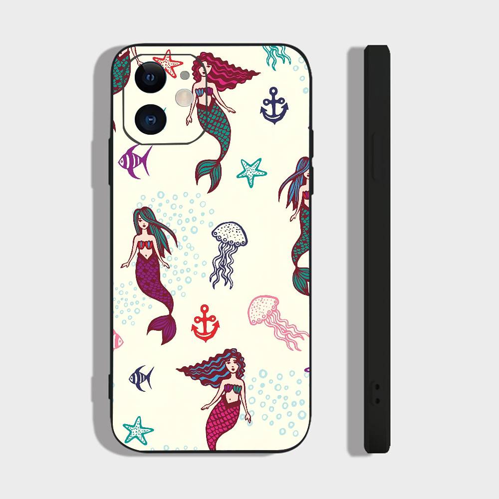 Blue Ocean For IPhone 13,17,11,12,16,14,15,Plus,Pro Max Soft Silicone Black Phone Case