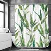Green Plant Leaves Print Shower Curtains Watercolor Boho Floral Waterproof Morden Bathroom Bathtub Curtain Room Decor With Hooks
