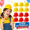 12 sztuk Plastikowe Kaski Budowlane Pełne Rondo Odporne na Uderzenia Kask Wysoka Wytrzymałość Odporny na Wstrząsy Kapelusze na Imprezę Urodzinową