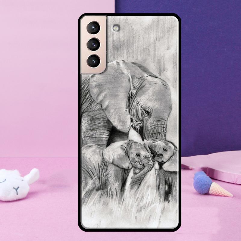 Cute Elephant Phone Case For Samsung Galaxy S25 Ultra S24 Ultra S9 S10 S20 S21 S22 Plus S23 S24 FE Cover