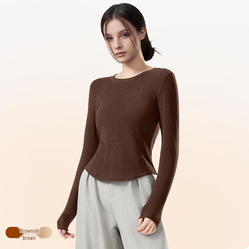 

Women s Merino Wool Slim Fit Round Neck Long Sleeve Top - Autumn Style XL (Weight: 130-145 lbs)