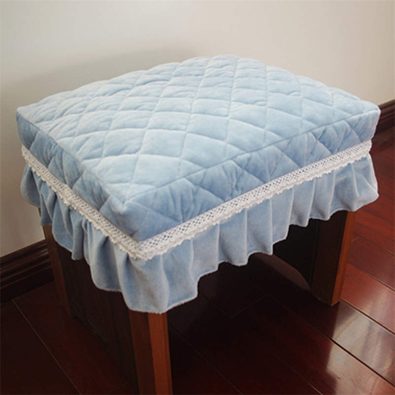 Short Plush Quilted Rectangular Chair Seat Pad Slipcover Piano Stool Cover New