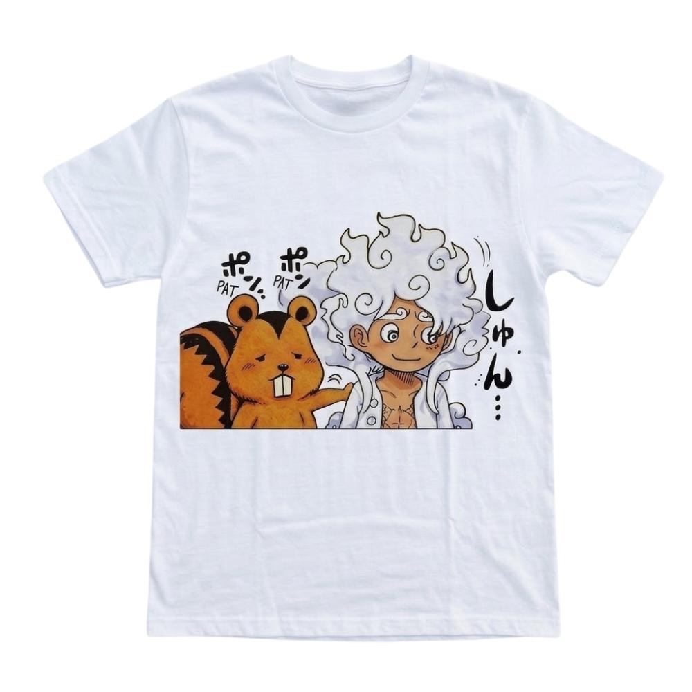 

Summer 2026 One Piece Luffy Nikka 5 Kumasi Cute Comicstyle Trend Theme 100 Cotton Print Loose Tshirt Malefemale Top S
