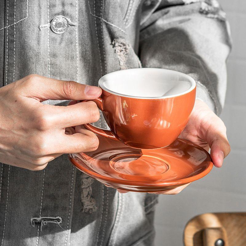 Barista empfiehlt Keramik Kaffeetasse und Untertasse Set 3. Generation verdickt caboo latte professionelle Latte Art Tasse 350