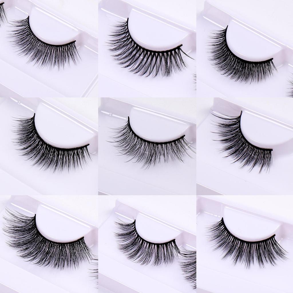 1Pair 3D Lashes False Eyelashes Makeup Tools Natural Long Thick Volume Eyelashes Beauty Fluffy Eyelashes