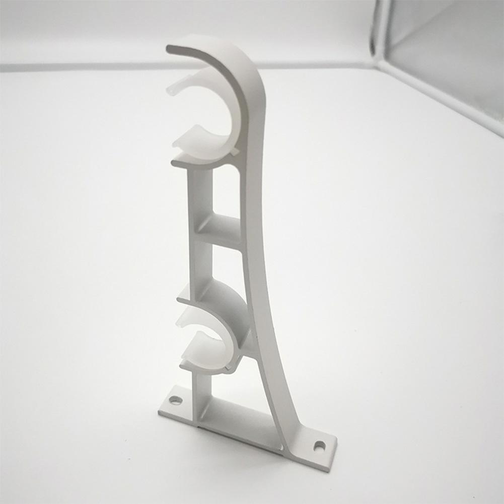 2 Pack Double Curtain Rod Brackets Wall Mount Bracket Aluminum Alloy Heavy Duty Curtain Rod Holders Curtain Rod Hanging Hardware