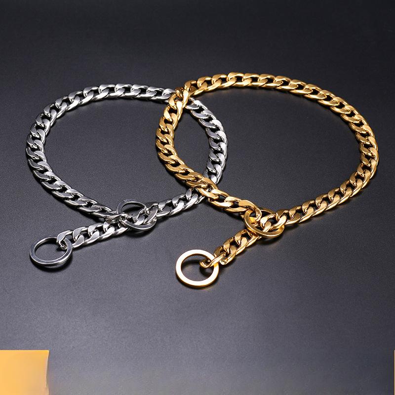 

Stainless Steel P Chain Flat Chain Metal Dog Chain Large Dog Medium Dog Chain P Chain Training Collar Stainless Steel Dog Chain 3.0mm40CM