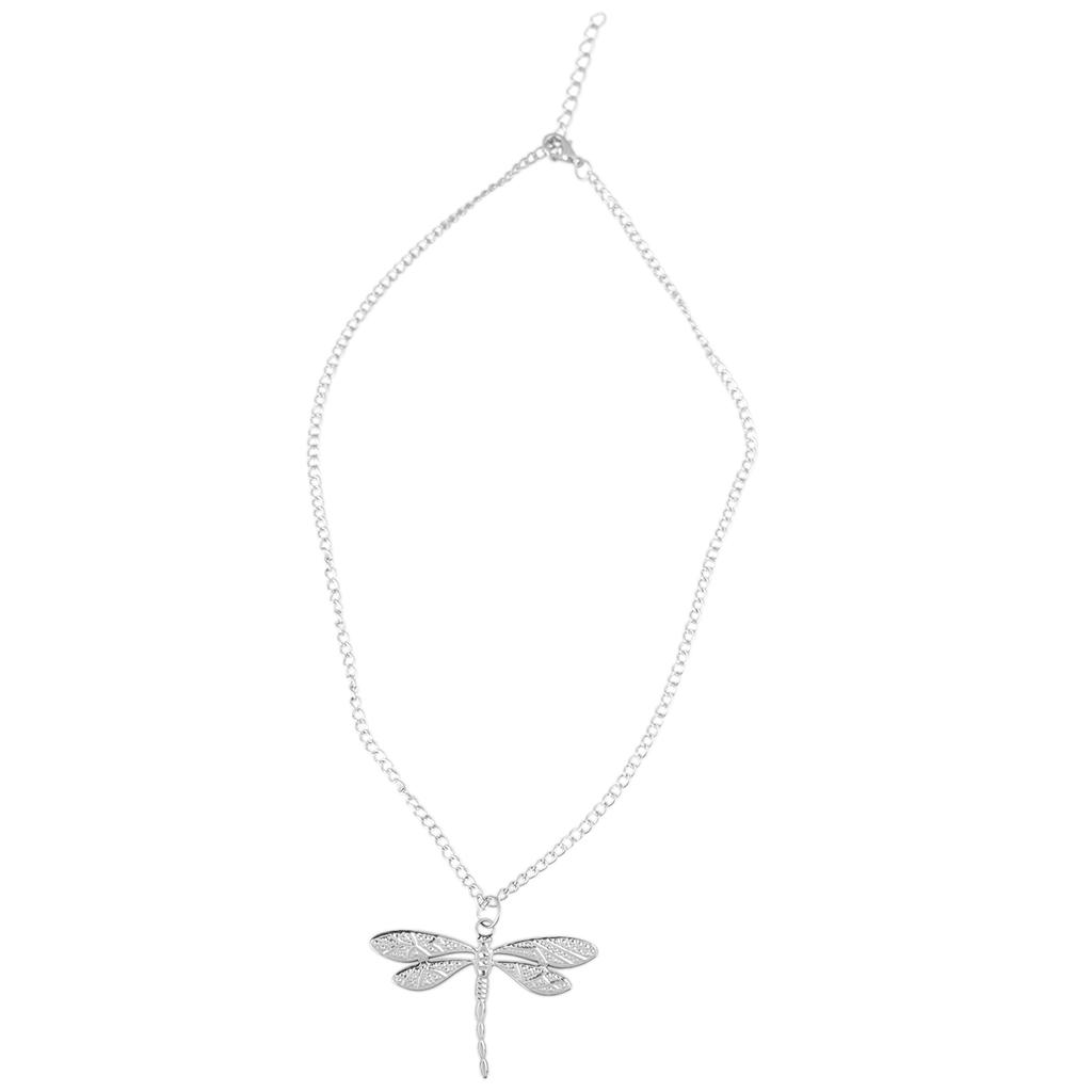 Elegant Dragonflies Zircon Pendant Necklace Jewelry Accessory with Adjustable Size Charm Chain for Women Daily Use