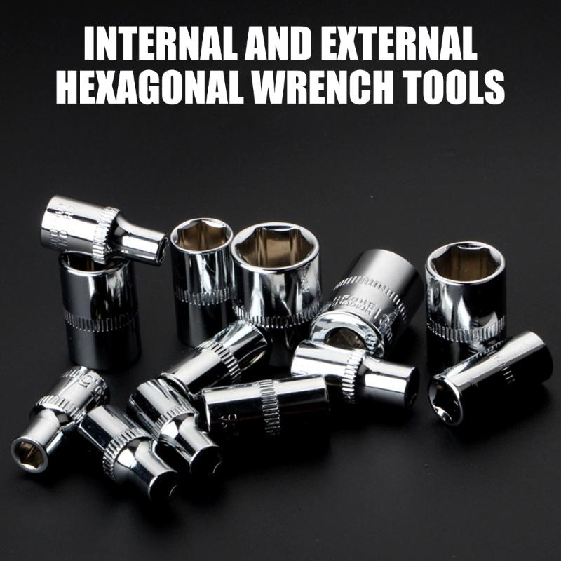 Thin Wall Design Short Socket Set 6 Point Metric 4mm To 14mm Wrench Accessories Furniture Assembly Tool for Tight Space