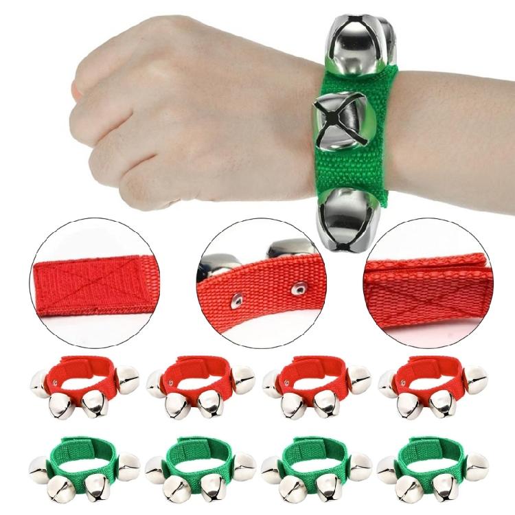 8Pcs Wrist Band Wrist Bells Band Wrist Bells Bracelets Wrist Band, Musical Ankle Bells Rhythm Instrument Percussion Toy