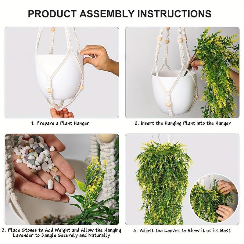 Artificial Lavender Vine Flower Artificial Rose Flower Wall Hanging Wedding Decoration Planting Vine Decoration for Home Garden